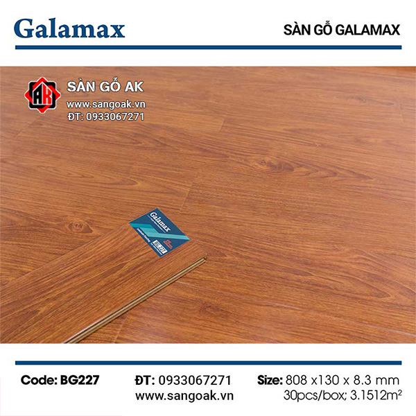 Sàn Gỗ Công Nghiệp TQ Galamax 8.3mm BG227